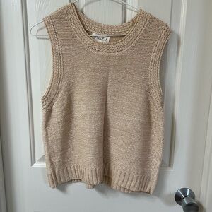Marled Sleeveless Knit Sweater - Cream